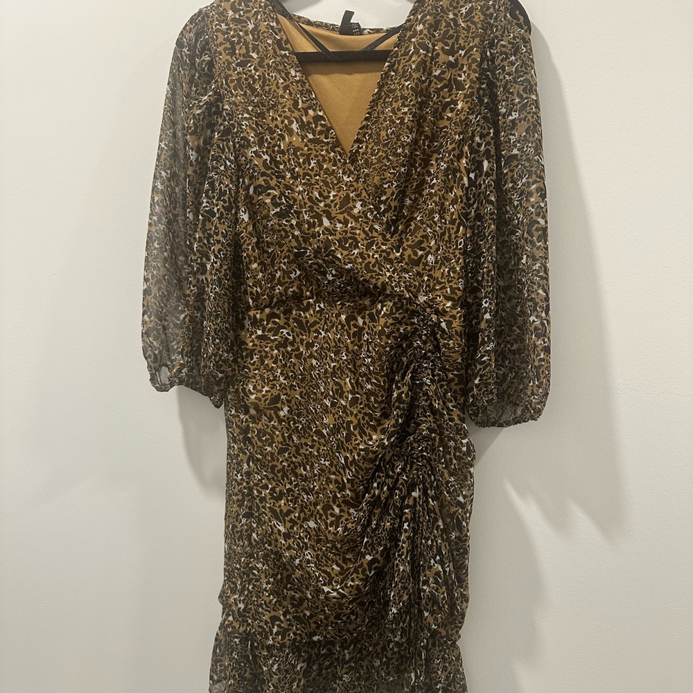 Vero Moda Animal Print Long Sleeve Dress